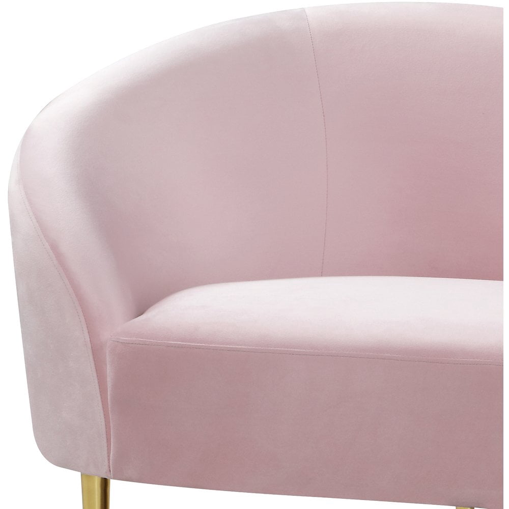 Meridian Furniture Ritz Contemporary Velvet Sofa in Pink