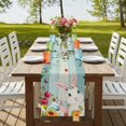 thumbnail image 4 of Table Runners 90 Inches Long Dress Scarves, Easter Farmhouse Coffee/Dining/Kitchen Table Runner for Living Room, Spring Watercolor Bunny Eggs Tulip Wooden Grain 13x90 Inch, 4 of 9