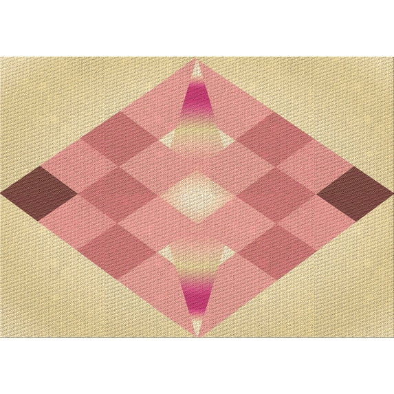 Ahgly Company Machine Washable Indoor Rectangle Transitional Sunrise Orange Area Rugs, 2' x 4'