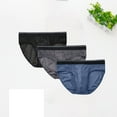 thumbnail image 6 of L-5X Plus Size Underwear for Men Big and Tall 3 Pack Lightweight Breathable Hollow-Out Mid Waisted Casual Color-Block Multipack Briefs Clearance, 6 of 8