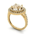thumbnail image 2 of 2.6 ct Round Cut Natural Morganite with Simulated Diamond Halo Accents 14K Yellow Gold Womens Engagement Ring, 2 of 5
