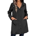 thumbnail image 2 of EGNMCR Women's Water Trench Coat Mid Long Double Breasted Coat Jacket Outwear with Pockets Fall Winter, 2 of 7