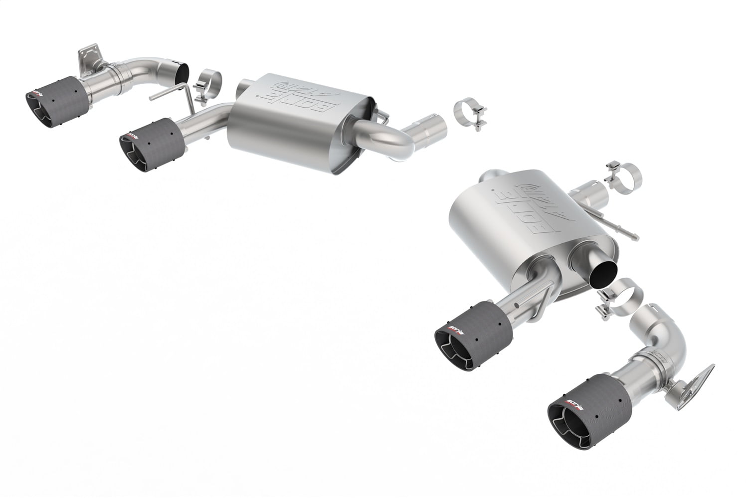 Borla 11925CF ATAK AxleBack Exhaust System; 2.75in. Into Muffler Dual