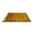 thumbnail image 2 of Ahgly Company Machine Washable Indoor Square Oriental Yellow Industrial Area Rugs, 5' Square, 2 of 4