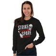 thumbnail image 4 of Strike Spare Funny Bowling Team Plus Size Long Sleeve Graphic Tee Shirt Brisco Brands 2X, 4 of 5