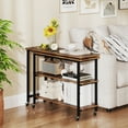 thumbnail image 2 of Gymax 360° Free Rotating Sofa Side Table Mobile L-shaped Laptop Table w/ Sliding Tabletop, 2 of 10
