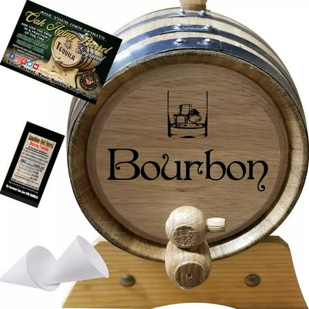 

Bourbon On The Rocks (001) - Engraved American Oak Bourbon Aging Barrel