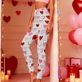 thumbnail image 2 of Vekome Leggings for Women Plus Size Valentines High Waisted Yoga Pants Seamless Heart Lightweight Running Tights White L, 2 of 7