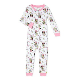 Minnie Mouse Baby and Toddler Girl Snug-Fit One-Piece Pajama, Sizes 9M-5T