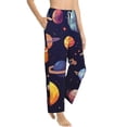 thumbnail image 6 of Salouo Space Planet Print Women's Pajama Pants Casual Loose Sweatpants PJs Flowy Pants Drawstring Palazzo for Women Wide Leg Pants Lounge Pajama -Small, 6 of 8