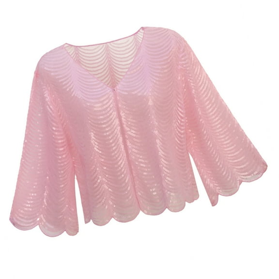 Jesscasday Stylish Cardigan Shawl with Sequins For Formal Occasion Evening Dress Decoration