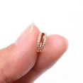 thumbnail image 3 of Implant Grade Titanium Golden Double Hoop Gems Seamless Clicker Hoop Ring-Clear Gem, 3 of 5
