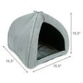 thumbnail image 6 of SUSSEXHOME Pets 16.6 x 16.5 x 16.5 Inches Washable Pet Tent Bed - Cozy Covered Medium Cat Bed and Dog Igloo Bed - Dog Cave Bed and Cat House for Indoor Cats - GRAY, 6 of 8