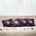 thumbnail image 3 of Ambesonne Galaxy Throw Pillow Cover 4 Pack, Cloudy Space Cosmos, 18", Black Purple, 3 of 6