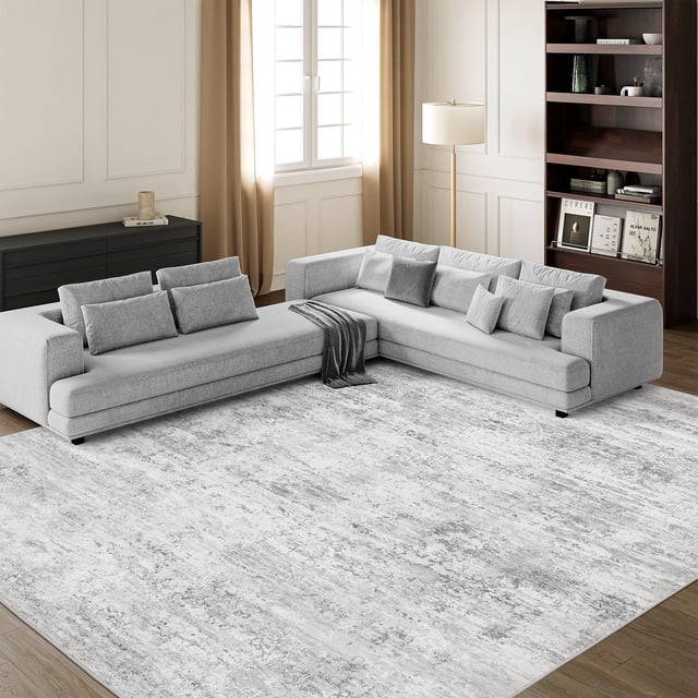 Alfombra Lavable Art&Tuft 244x305 cm Gris Antideslizante Plegable