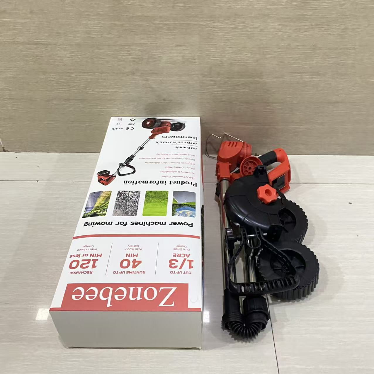 Zonebee Power machines for mowing,14-Inch Cordless String Trimmer & Edger, (2 x 21V 4.0Ah Electric Brush Cutter Battery Powered), with Auxiliary Bracket