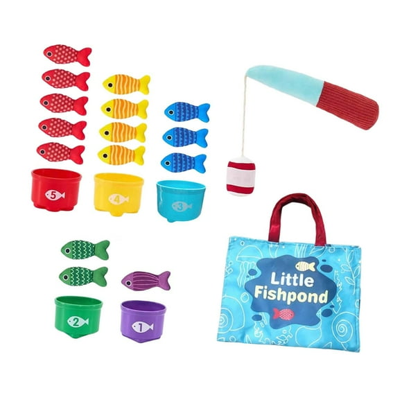 Juego de pesca de tela para niños apilando tazas 3d clasificación de color 3d niño interactivo Interactivo juguete para la educación del juguete