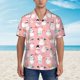 thumbnail image 2 of Fotbe Cute Pink Snowman Cat Camisa Hawaiana para Hombre Unisex – Camisa Casual de Verano con Botones de Manga Corta de Algodón y Lino,Large, 2 of 7