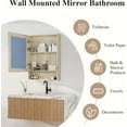 thumbnail image 6 of WYDK Bathroom Medicine Cabinet Mirror, 32" x 24" Bathroom Mirror with Storage, Medicine Cabinet Organizer with Single Door for Laundry Room (Dark Woodgrain/Medicine Cabinet Mirror-Single Door), 6 of 9
