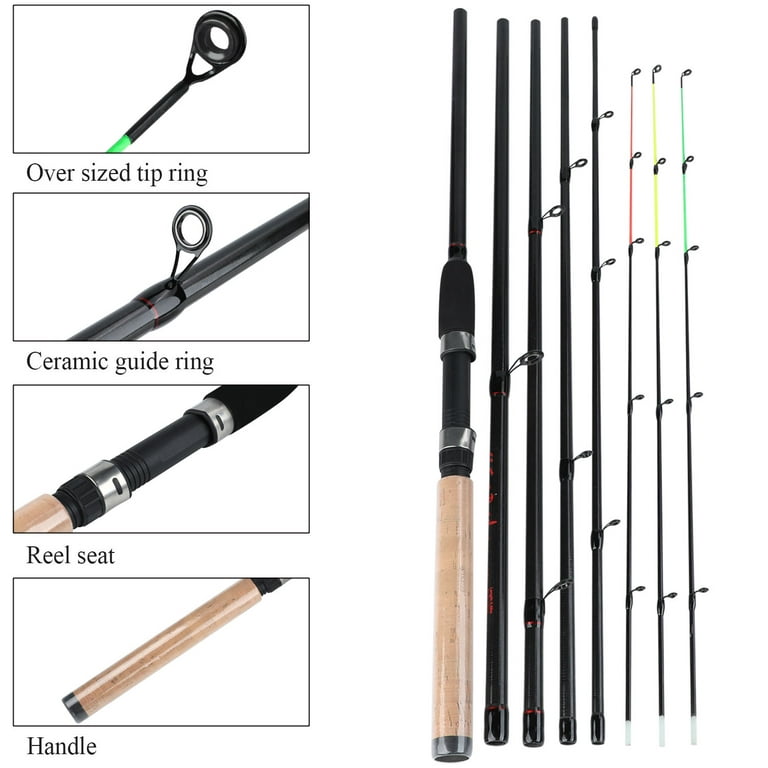 Sougayilang Cork Handle Feeder Fishing Rod Spinning Rods 6 Piece 3M Travel  Rod Carp Fishing Pole 