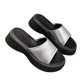 thumbnail image 4 of Plataforma de diapositivas sandalias suave suela antideslizante cómodo deslizamiento en sandalias para el hogar playa compras plata 37, 4 of 8