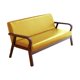 thumbnail image 3 of Sofá De Cuero Sofá De Ocio Con Reposabrazos Para Habitación De Invitados, Recepción, Hogar, Marco Marrón Amarillo, 3 of 8