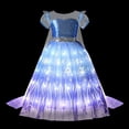 thumbnail image 4 of Frozen LED Light up Elsa Anna Costume Girls Rapunzel Snow White Cosplay Party Cinderella Belle Aurora Dress Kids Halloween Frock, 4 of 5