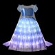 thumbnail image 5 of Vestido de princesa con luz LED para niña, disfraz de Disney para fiesta de Halloween, Elsa, Anna, sirena, Blancanieves, Rapunzel, Carnaval, 5 of 5