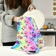 thumbnail image 6 of Dreamtimes Florals with Colorful Tie Dye Kitchen Towels Set of 1 Dishcloths Hand Towels Tea Towels Ultra Absorbent for Cleaning Washing Drying Dishes Tableware 28'' x 18'', 6 of 7