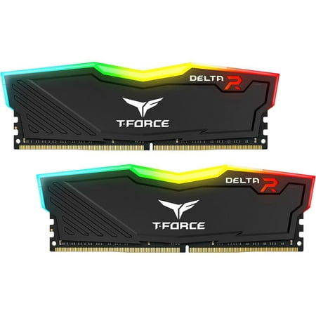High Performance gaming products from TeamGroup Night Hawk RGB Black, 16GB (2 x 8GB) DDR4-2400 MHz Desktop Memory RAM, Timing 15-17-17-35, Voltage