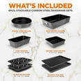 thumbnail image 2 of NutriChef 8-Piece Nonstick Stackable Bakeware Set Baking Tray Set W/ Non-Stick Coating (Gray), 2 of 10