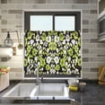 thumbnail image 4 of Yayeee Kitchen Curtains Tier Pair Light Filtering 27"x24" Rod Pocket Short Cafe Window Panel, Green Flower Pattern, 4 of 7