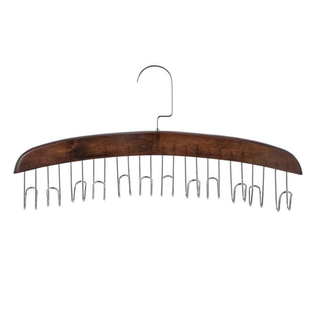 Perchero de madera para colgar corbatas, organizador con gancho para armario, accesorios de almacenamiento para corbatas Marron oscuro