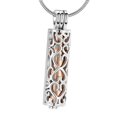 thumbnail image 3 of EHJRE Cylinder Urn Necklace Keepsake Jewelry Retro Stainless Steel Pendant Cremation Urn Holder for Father's Day Gift Cat and Rose Gold, 3 of 9