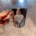 thumbnail image 5 of Heart-Shaped Crystal Rhinestone Stainless Steel Coffee & Beer Mug, 5 of 5