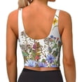 thumbnail image 3 of Vsdgher Herbs and Wildflowers Print Women Sleeveless Athletic Tank Top Built-in Bra Camisole Sports Vest for Yoga Running Fitness Exercise with Removable Pads, 3 of 8