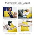 thumbnail image 3 of WOWMAX Sofa Bed Large Filled Triangular Wedge Cushion Bed Backrest Positioning Support Pillow Reading Pillow Office Lumbar Pad with Removable Cover Yellow 39 Inches, 3 of 7