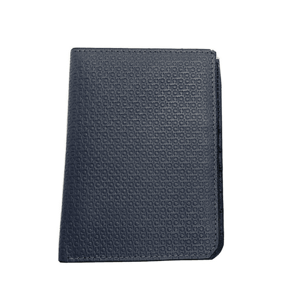 $99.5 Calvin Klein Leather Allover CK Logo Wallet Blue