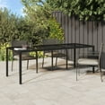 thumbnail image 1 of vidaXL Garden Table Black 250x100x75 cm Tempered Glass and Poly Rattan, 1 of 4