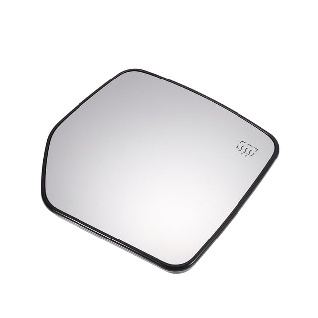 reemplazo de vidrio del espejo retrovisor del lado derecho del pasajero unique bargains 1 pcs con vidrio blanco calefaccionado y ajuste trasero para jeep compass Vista frontal inclinada de vidrio de espejo con borde negro y símbolo de calefacción, superficie blanca, tamaño 16.5x15 cm (6.50"x5.91"), reemplazo directo para Jeep Compass/Patriot 2007-2017; según especificación incluye placa trasera y conectores, también apto para reparaciones rápidas de espejo lateral.