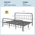 thumbnail image 3 of Allewie King Size Metal Platform Bed Frame with Victorian Style Wrought Iron-Art Headboard/Footboard, Silver Gray, 3 of 6