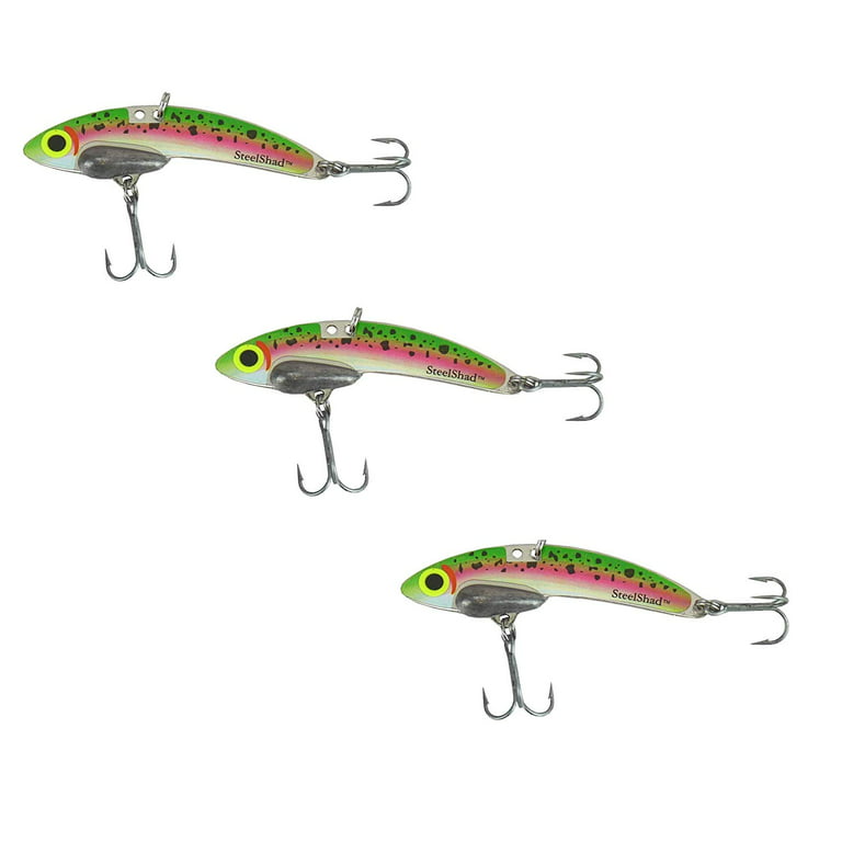 SteelShad Original - 3/8 oz - Trout - 3 Pack - Lipless Crankbait for fresh  water & salt water Fishing - Long Casting Bass Lure Perfect for Bass, Pike,  Musky, Walleye, Trout, Salmon and Striper 