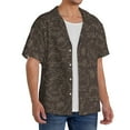 thumbnail image 4 of Xecao offers the Dinosaur for Men's Casual Short-sleeved Shirt, a button-up collared shirt with a pocket, perfect for beach vacations and yacht travel in the Large size., 4 of 7