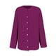 thumbnail image 4 of Blusa holgada con botones para mujer: camisa de manga larga y color liso, top informal con cuello en V para el trabajo o el fin de semana, tallas S-5XL., 4 of 4