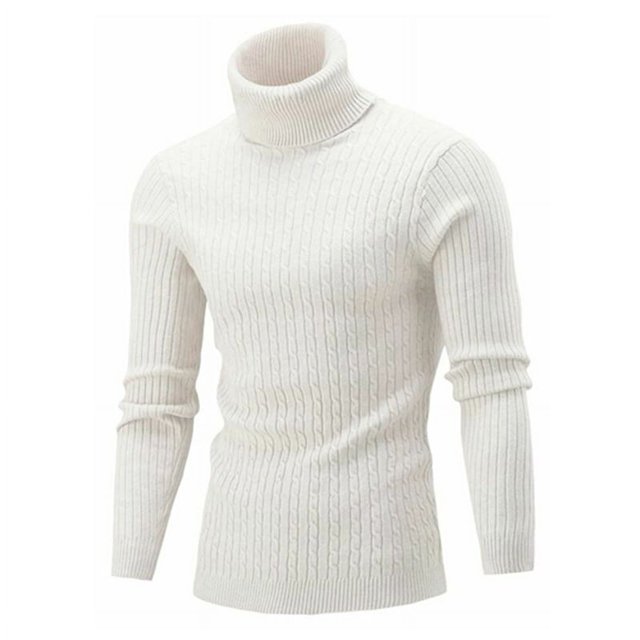 Pull Chaud Automne et Hiver pour Hommes, Pull à Col Roulé à Manches Longues, Pull Tricoté Rétro