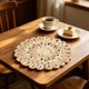 thumbnail image 1 of Woven Corn Husk Placemat 2 Sizes Natural Round Heat Resistants Table Mat For Kitchen Dining Boho Home Decor, 1 of 6