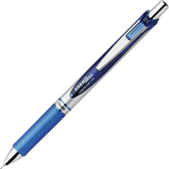 Pentel Deluxe RTX Retractable Pens - 0.3 mm Pen Point Size - Refillable - Retractable - Blue Gel-based Ink - 1 Each | Bundle of 2 Each