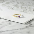 thumbnail image 5 of Gem Stone King 10K Yellow Gold Purple Amethyst Engagement Ring for Women | 0.25 Cttw | Round 4MM | Gemstone February Birthstone | Size 6, 5 of 6