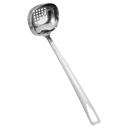 Hemoton  Canning Ladle with Pour Spout Kitchen Spider Strainer Silver