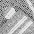 thumbnail image 4 of Unique Bargains Striped Bathroom Rugs Soft Fluffy Chenille Bath Rugs Grey 20" x 32", 4 of 7